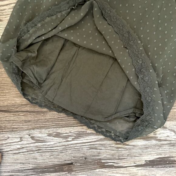 Hollister Olive Green Swiss Dot Lace High Neck Tank Top Size XS - Picture 4 of 9